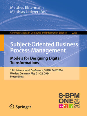 cover image of Subject-Oriented Business Process Management. Models for Designing Digital Transformations